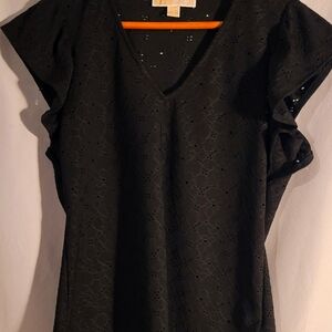 Michael Michael Kors Black Ilet Black Top